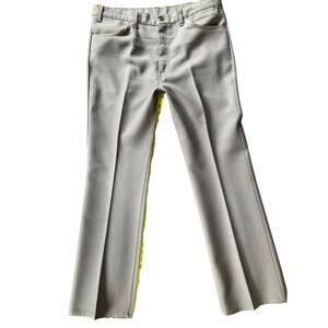 VTG Levi’s Gray Pants Polyester approx 33x29 Straight Leg Trousers 80s country